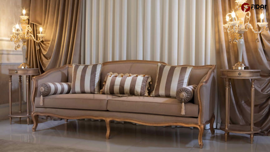 کاناپه کلاسیک طوسی